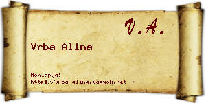 Vrba Alina névjegykártya